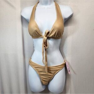 NWT- Wild fable Women's Halter Tie Bikini Top and Bottom.